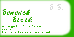 benedek birik business card